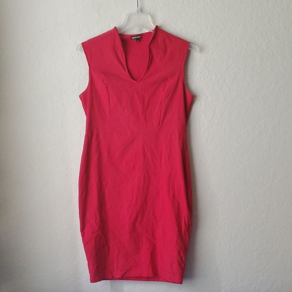 Wearever J. Jill Red Sleeveless Split Neck Sheath Dress Plus Size 2X